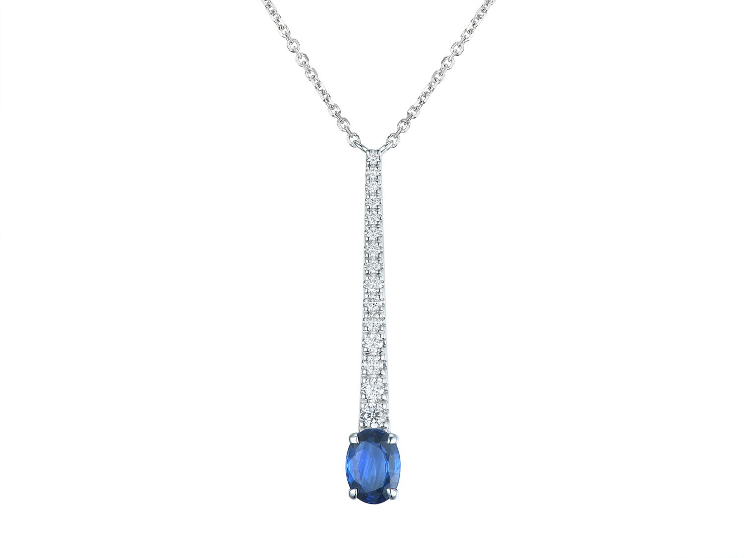 18KW SAPP DIA NECKLACE