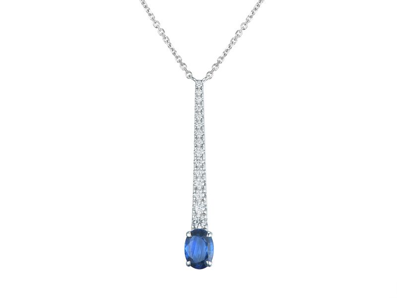 18KW SAPP DIA NECKLACE
