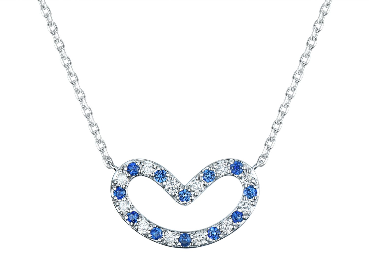 14KW SAPP DIA NECKLACE