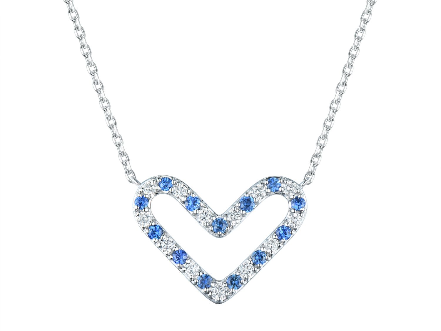 14KW SAPP DIA NECKLACE