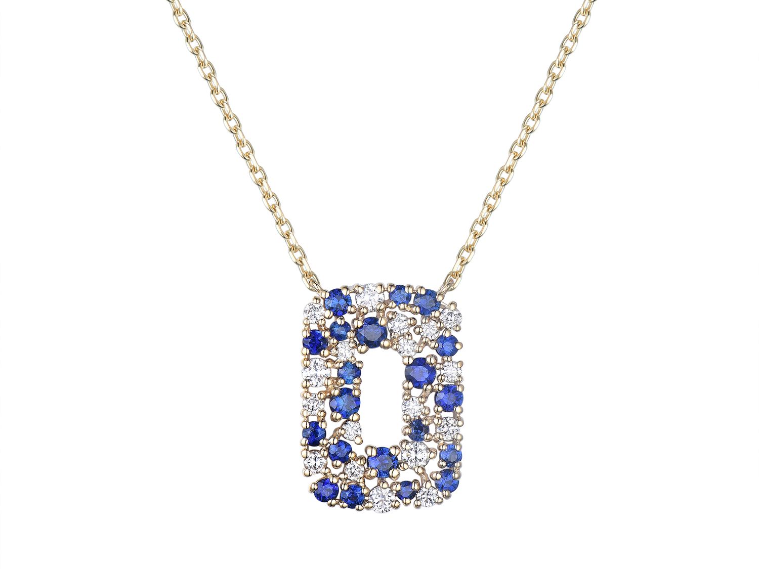 18KY SAPP DIA NECKLACE