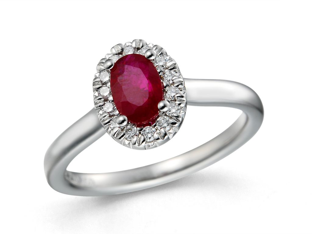 18KW RUBY DIA RING