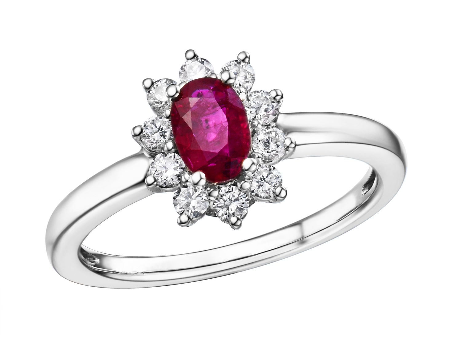 14KW RUBY DIA RING