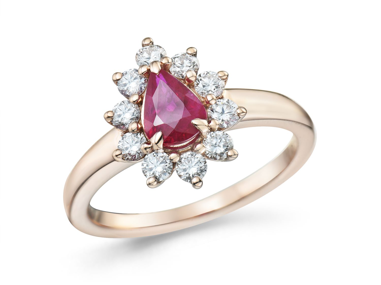 18KP RUBY DIA RING
