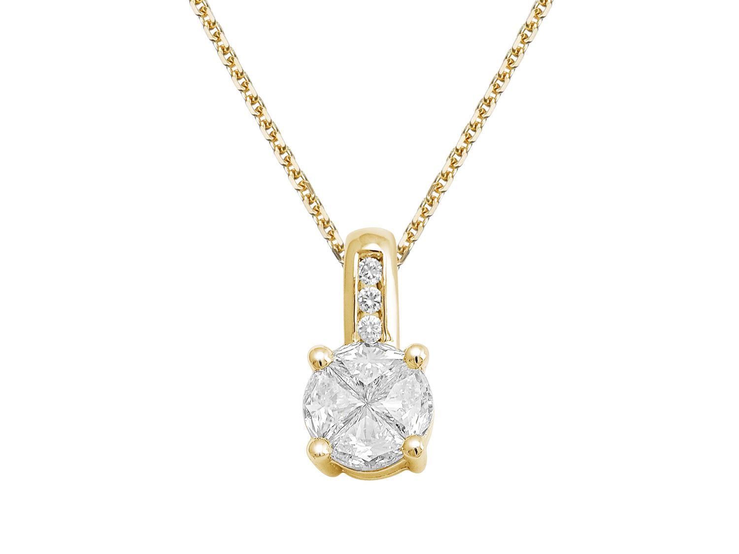 14KYW DIA PENDANT(WITH CHAIN)