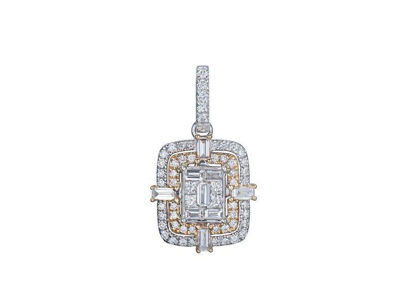 18KYW DIA PENDANT