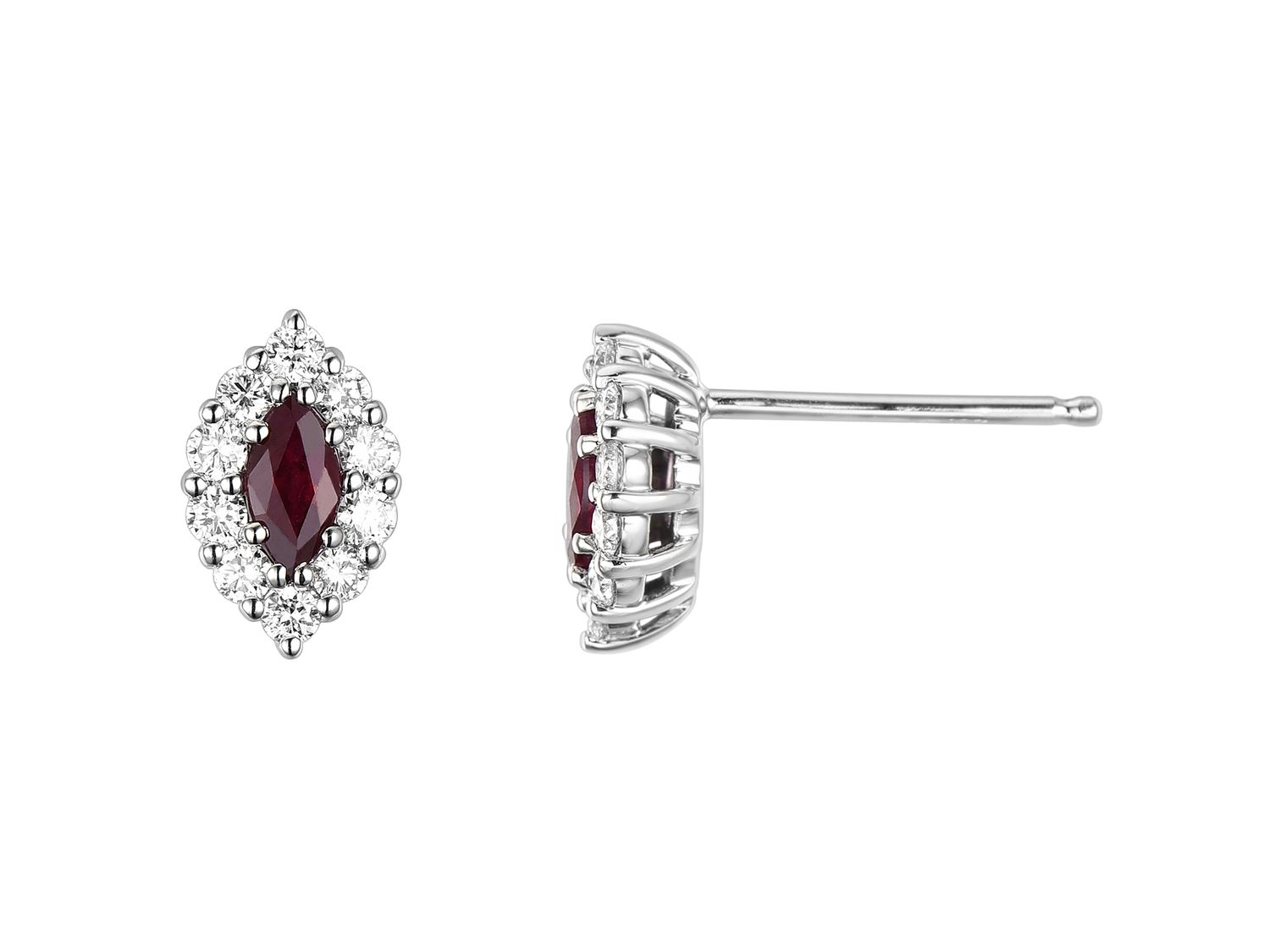 14KW RUBY DIA EARRING
