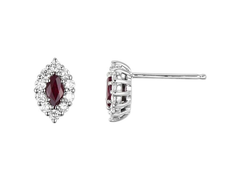 14KW RUBY DIA EARRING 14KW RUBY DIA EARRING