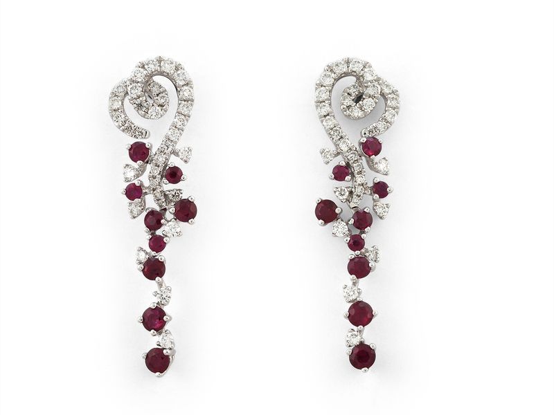 18KW RUBY DIA EARRING 18KW RUBY DIA EARRING