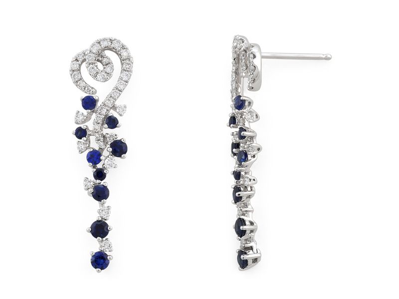 18KW SAPP DIA EARRING 18KW SAPP DIA EARRING