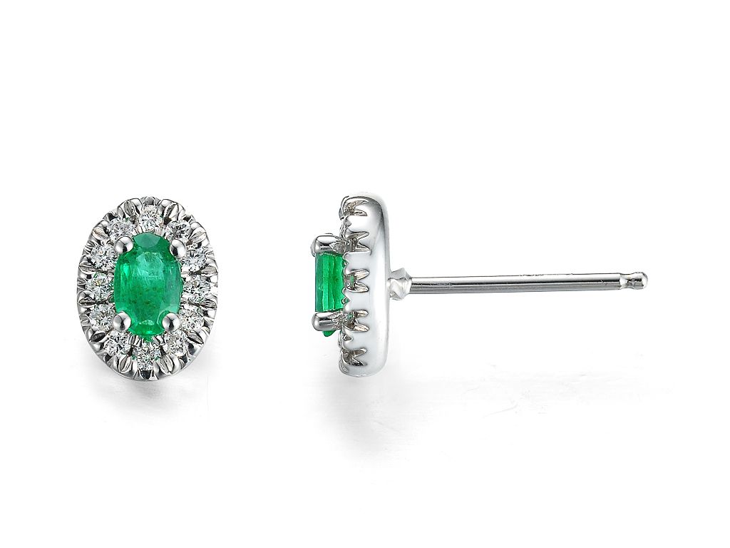 18KW EMER DIA EARRING