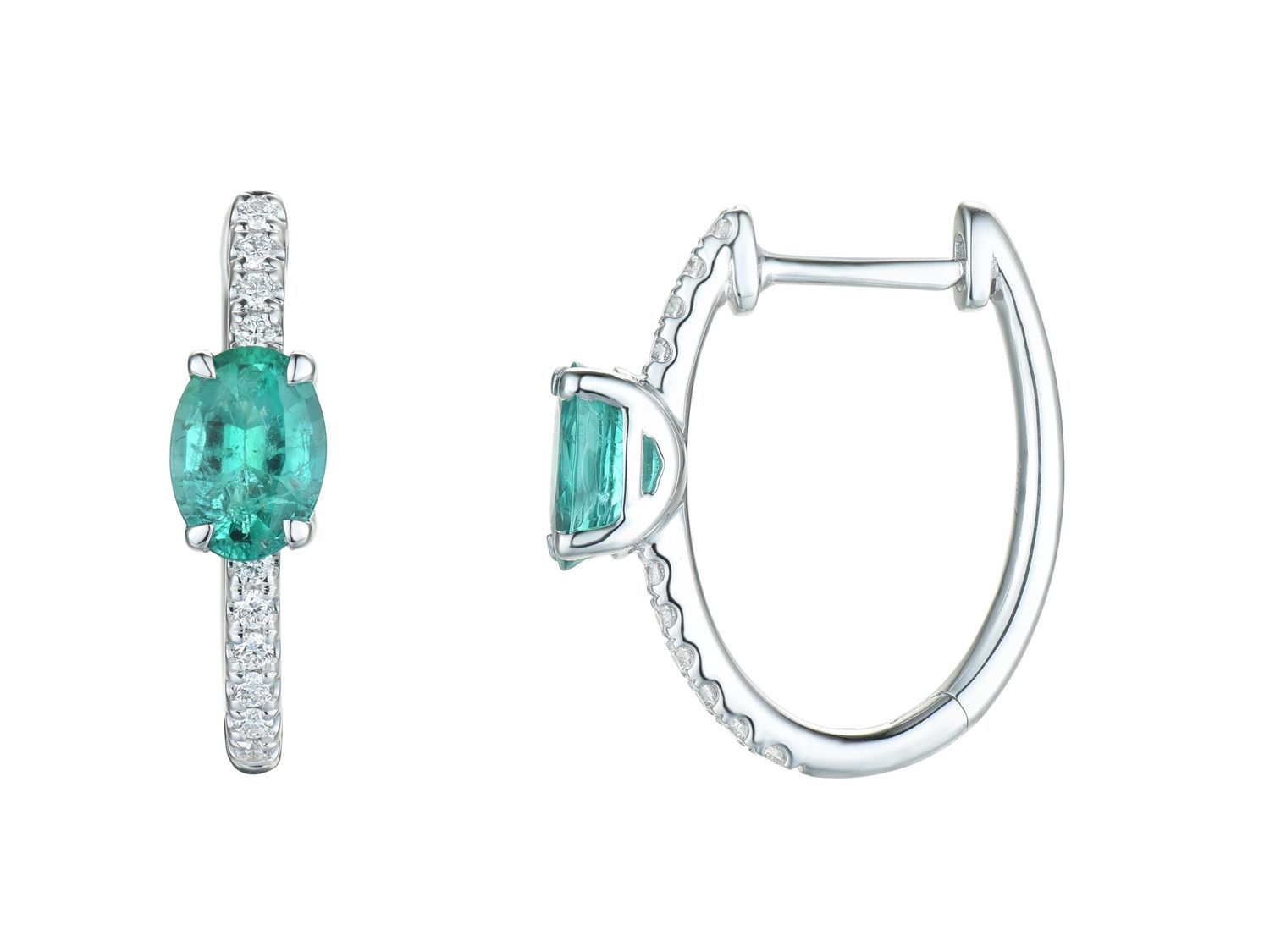 18KW EMER DIA EARRING