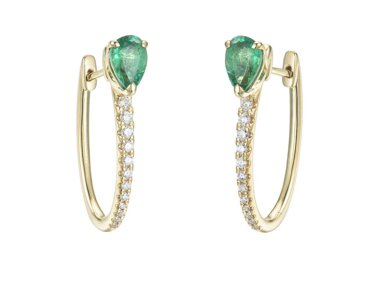 18KY EMER DIA EARRING