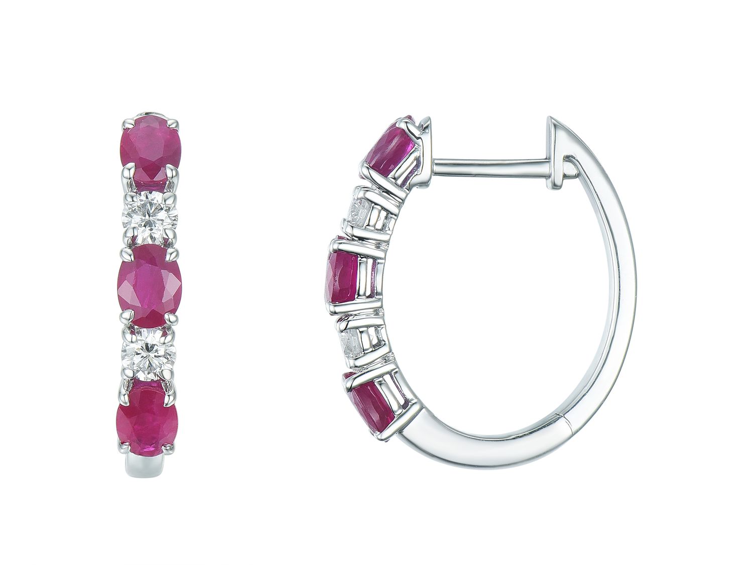 18KW RUBY DIA EARRING