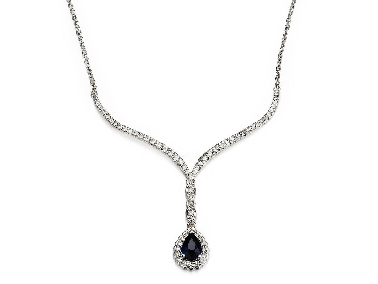 18KW SAPP DIA NECKLACE