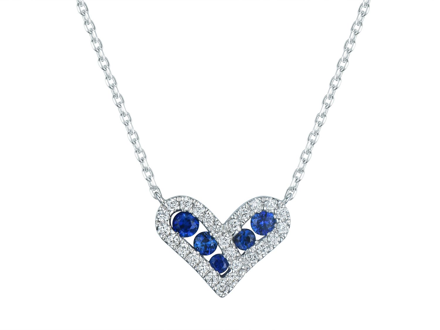 18KW SAPP DIA NECKLACE