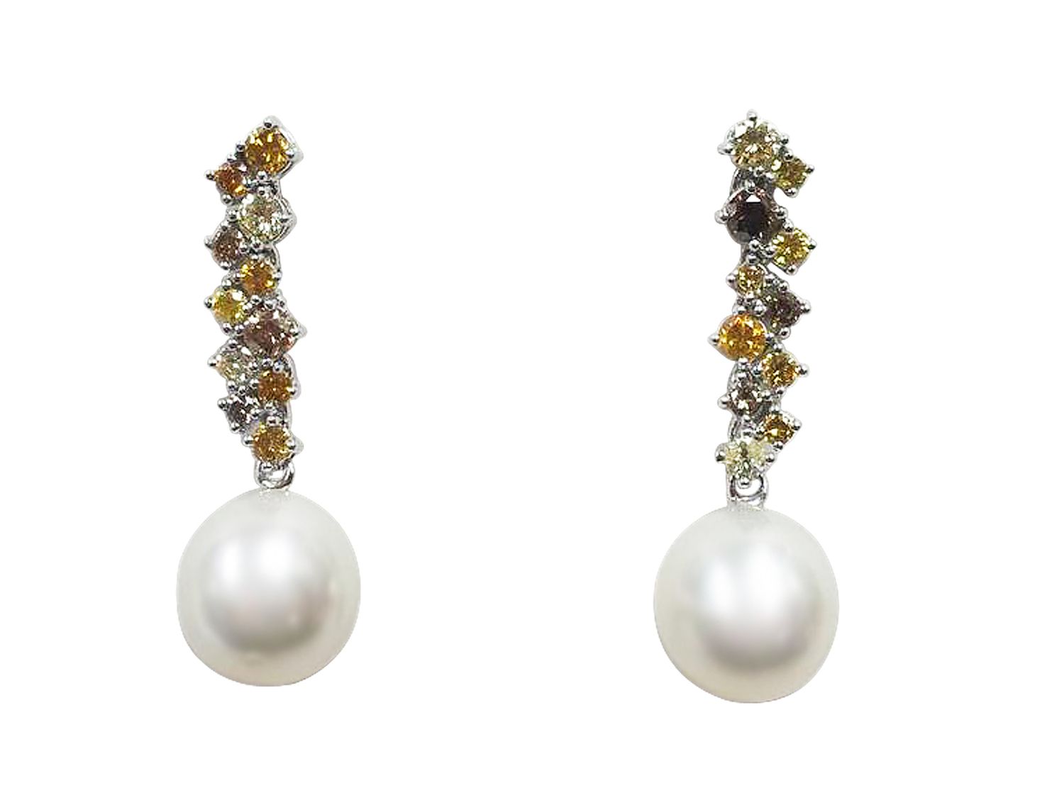 18KW DIA PEARL EARRING