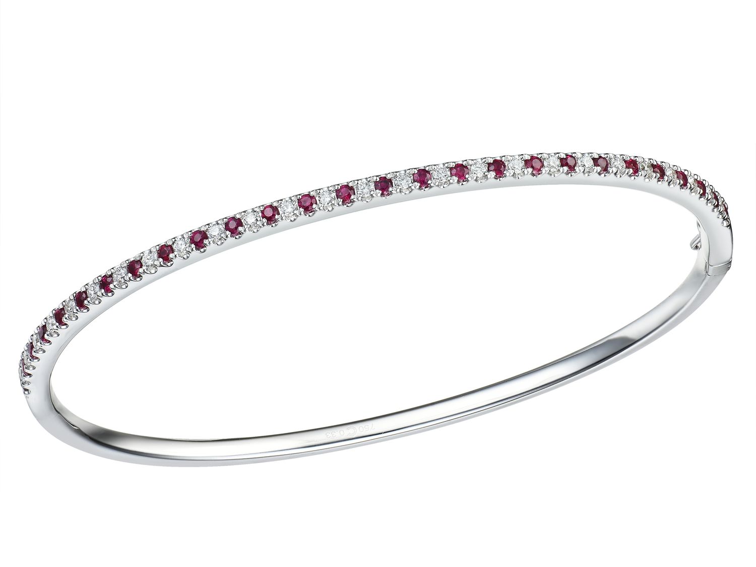 18KW RUBY DIA BANGLE