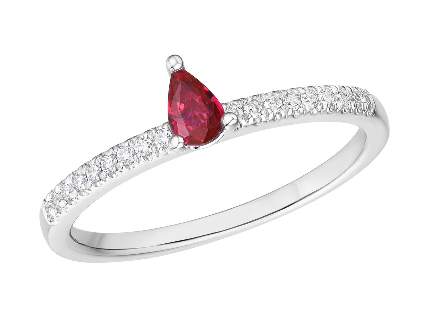 18KW RUBY DIA RING