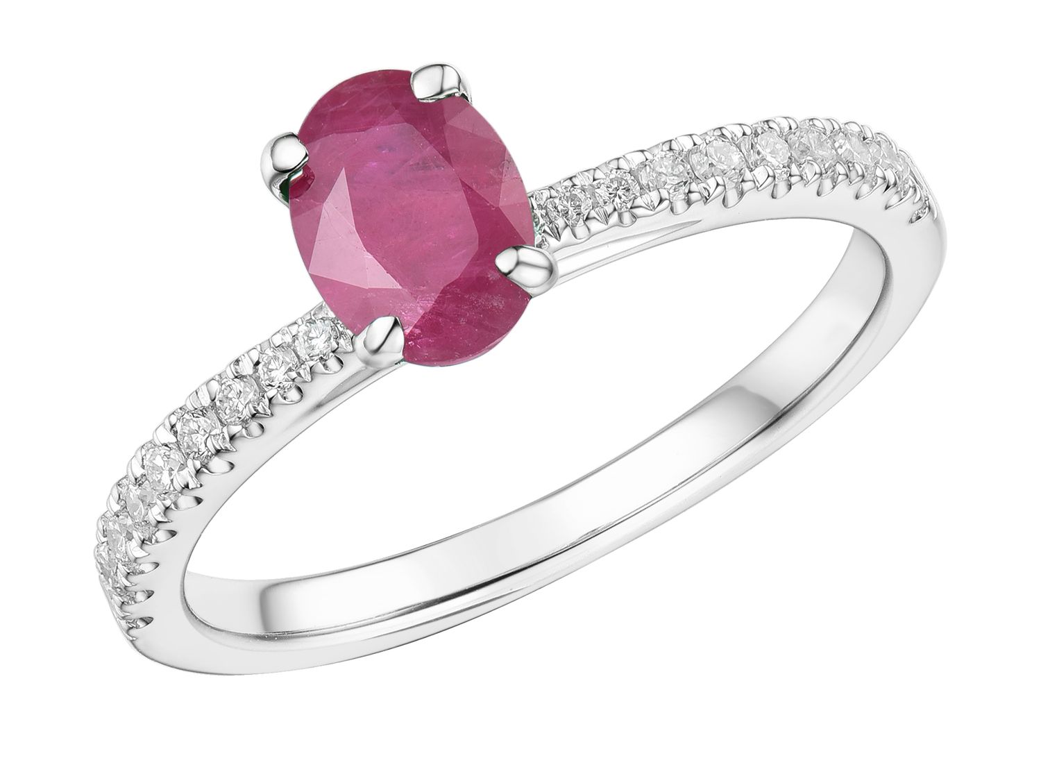 18KW RUBY DIA RING