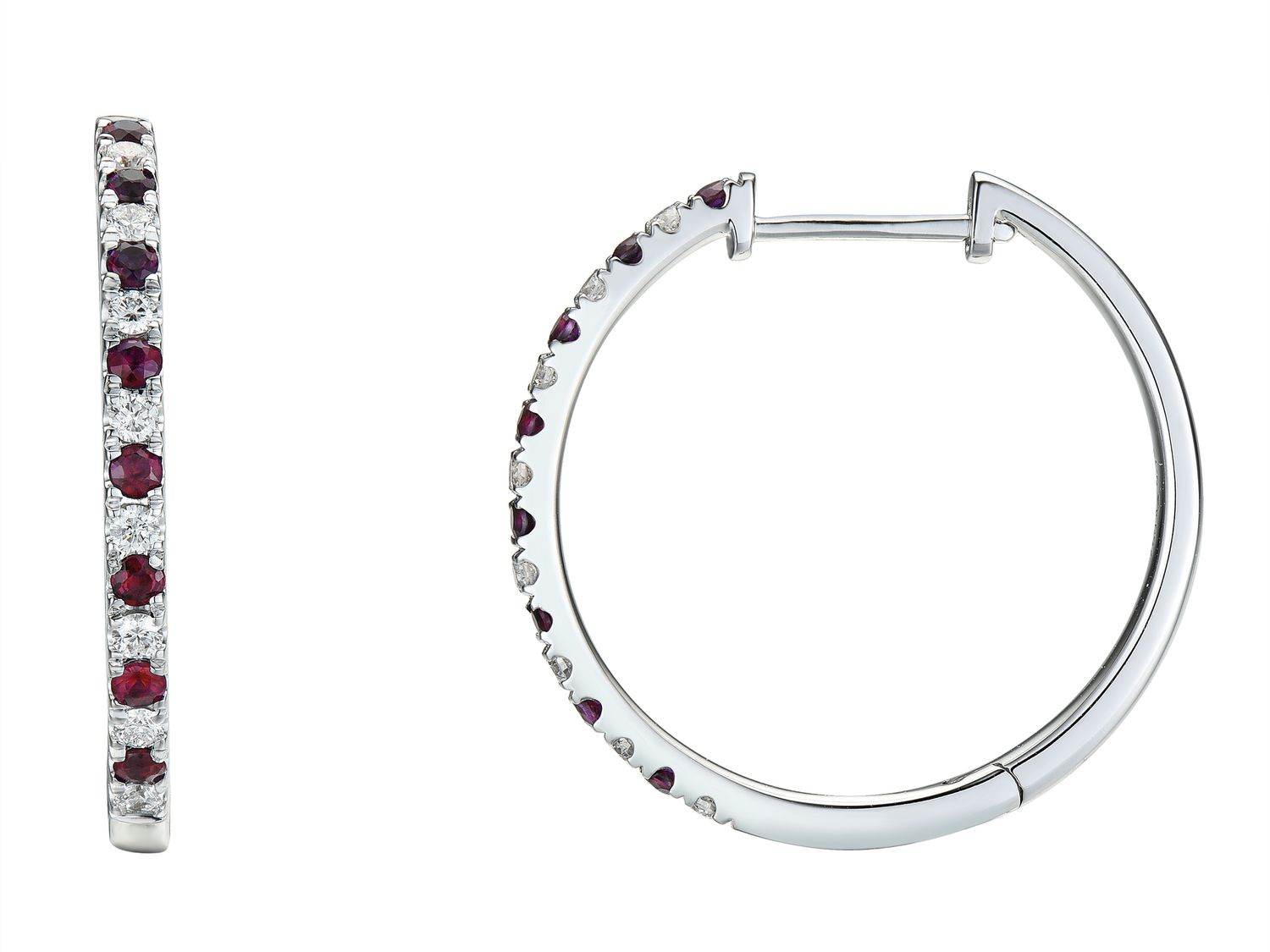 18KW RUBY DIA EARRING