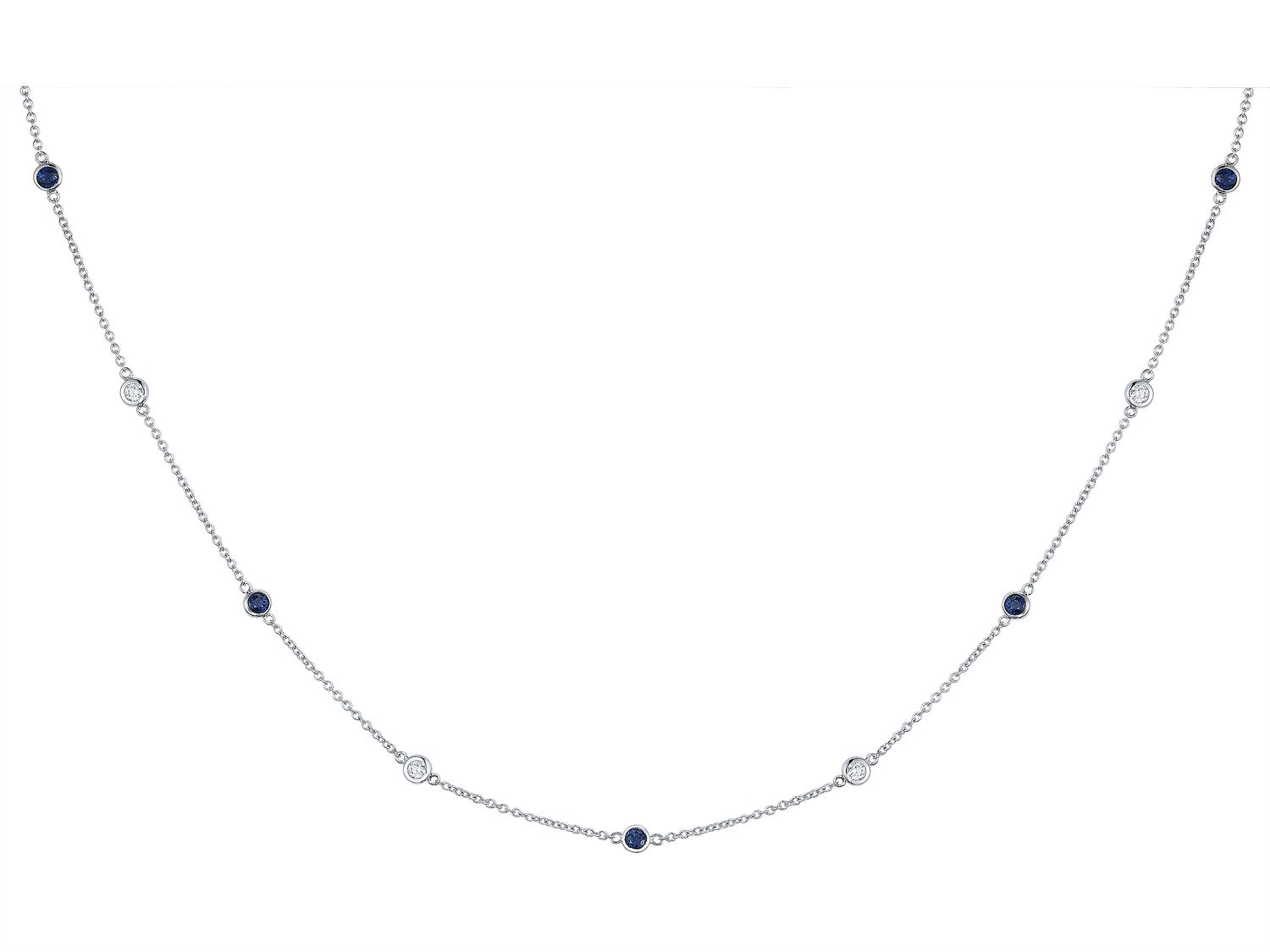 18KW SAPP DIA NECKLACE