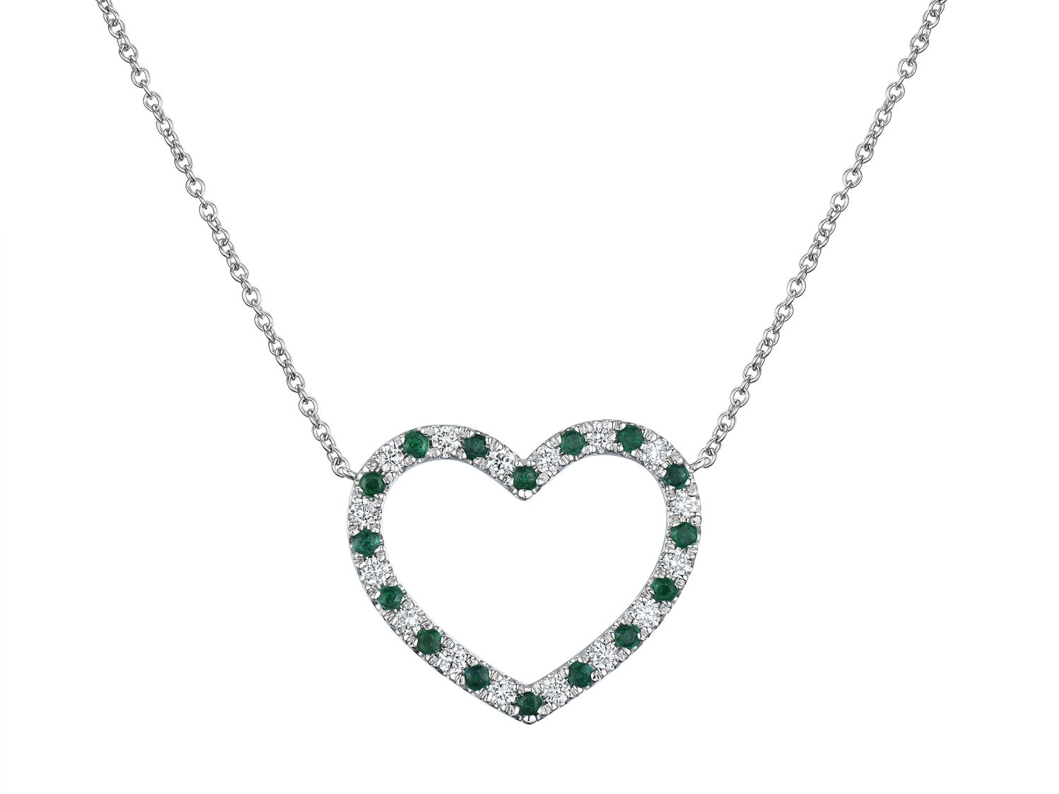 18KW EMER DIA NECKLACE