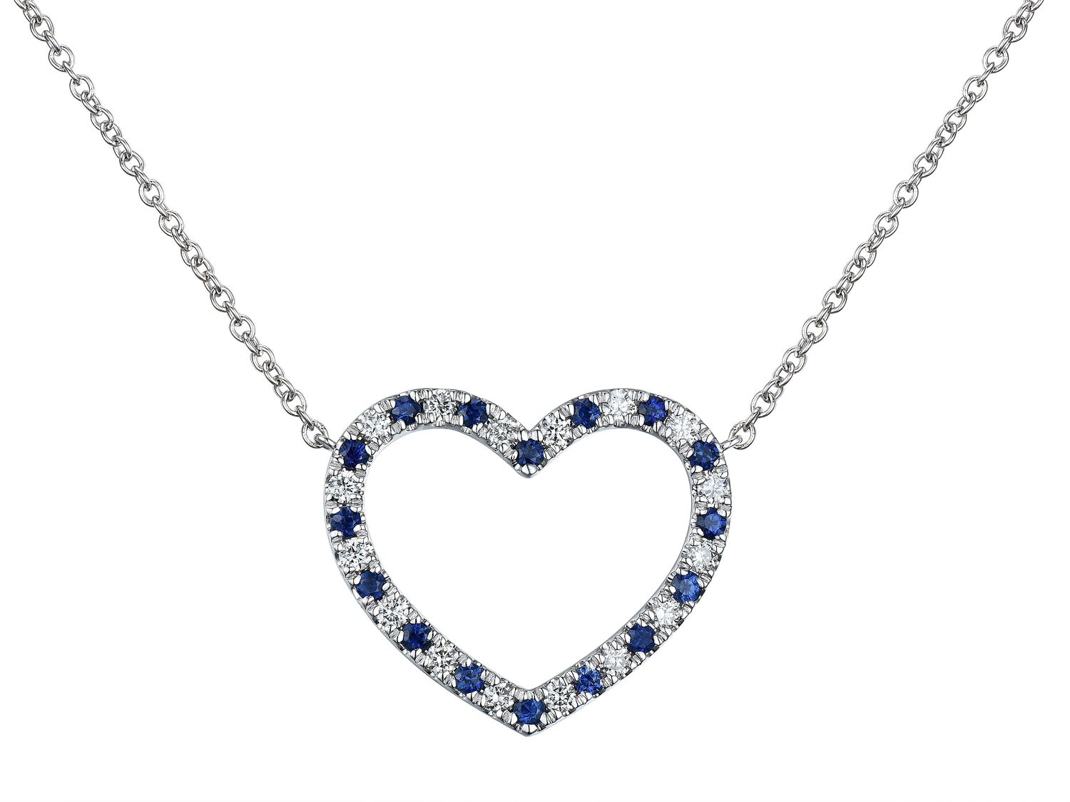 18KW SAPP DIA NECKLACE