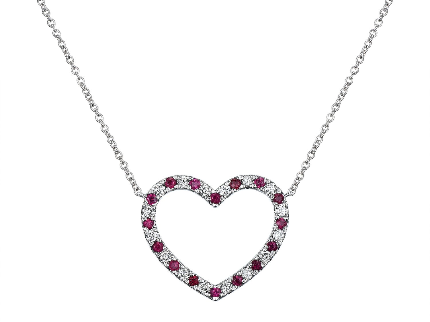 18KW RUBY DIA NECKLACE
