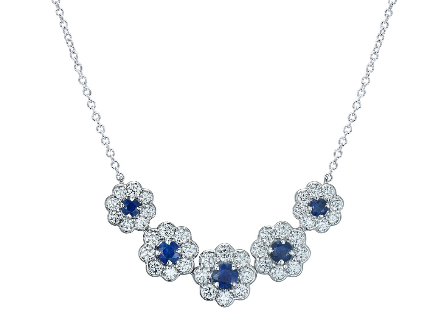 18KW SAPP DIA NECKLACE