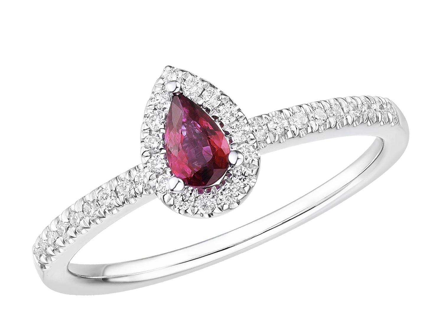 18KW RUBY DIA RING