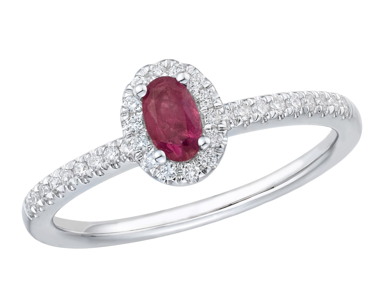 18KW RUBY DIA RING