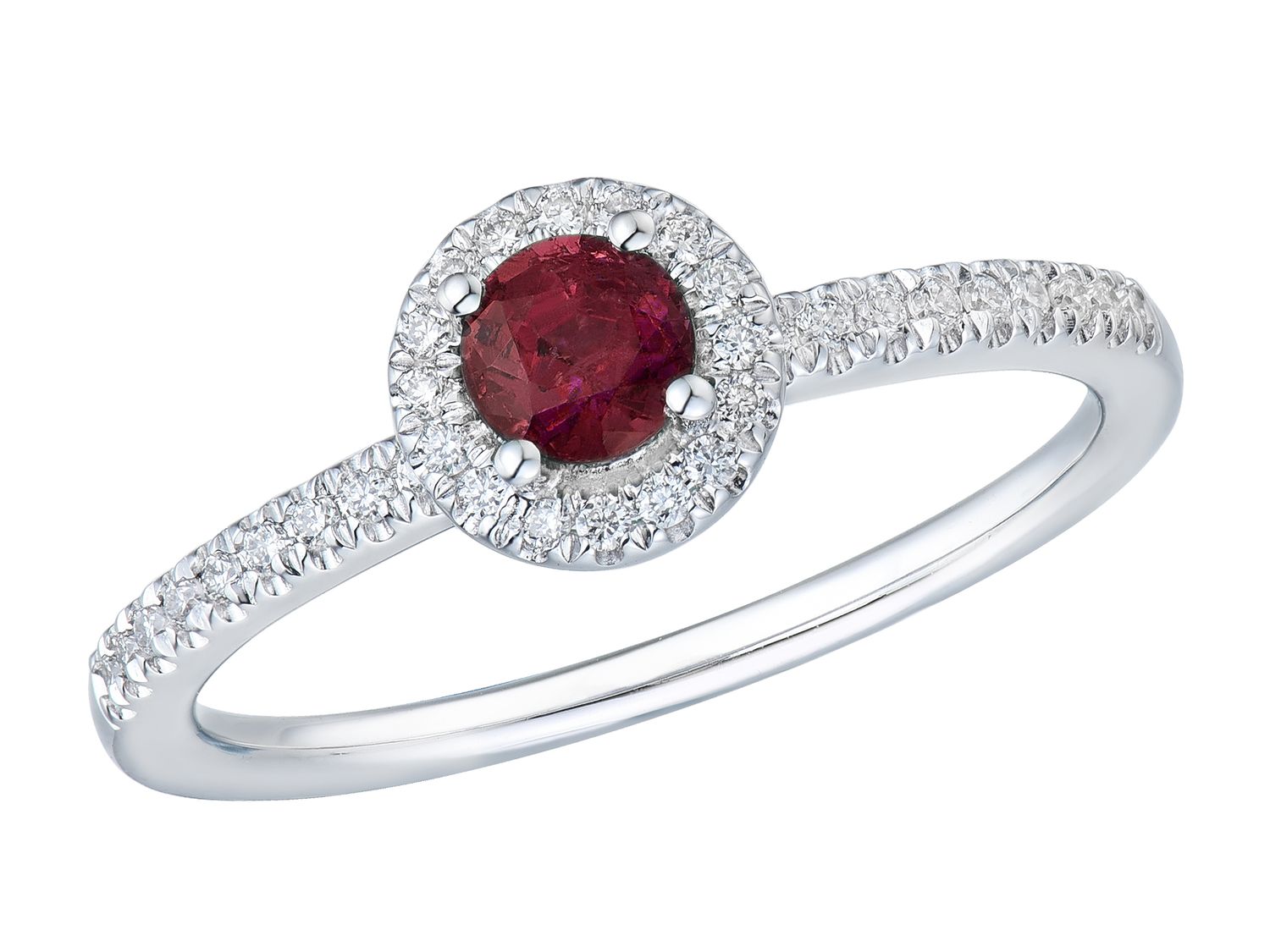 18KW RUBY DIA RING
