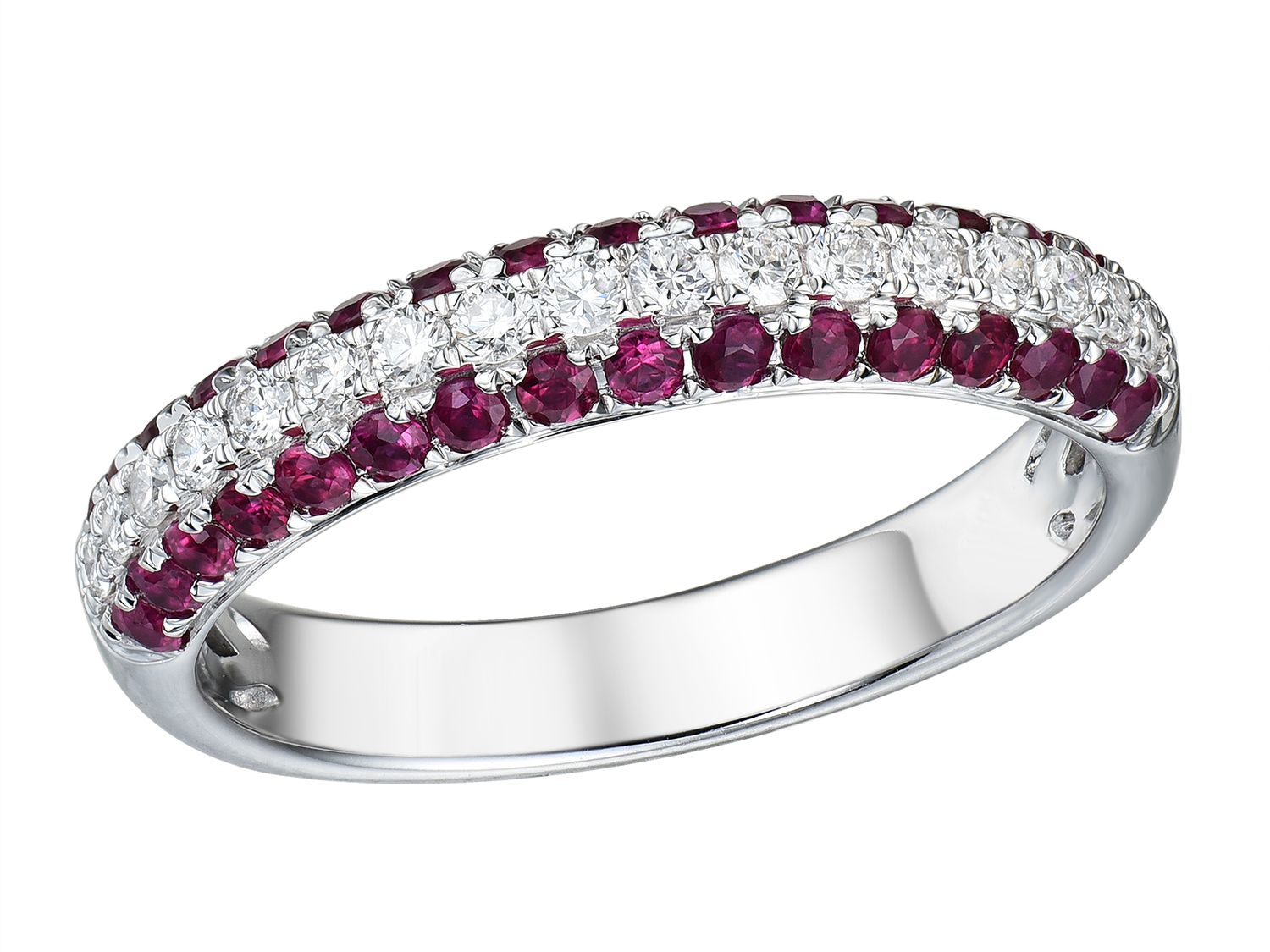 18KW RUBY DIA RING