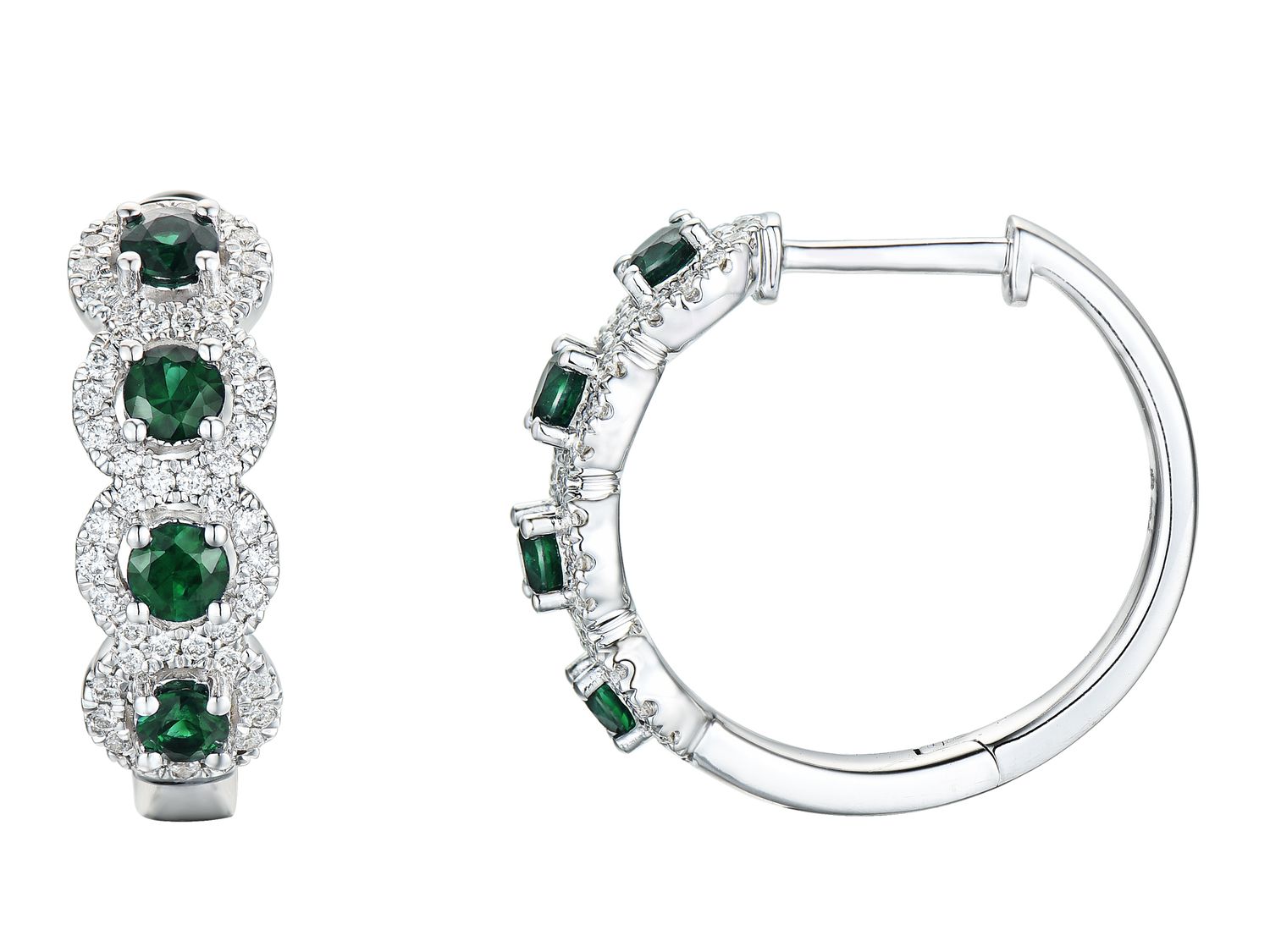 18KW EMER DIA EARRING