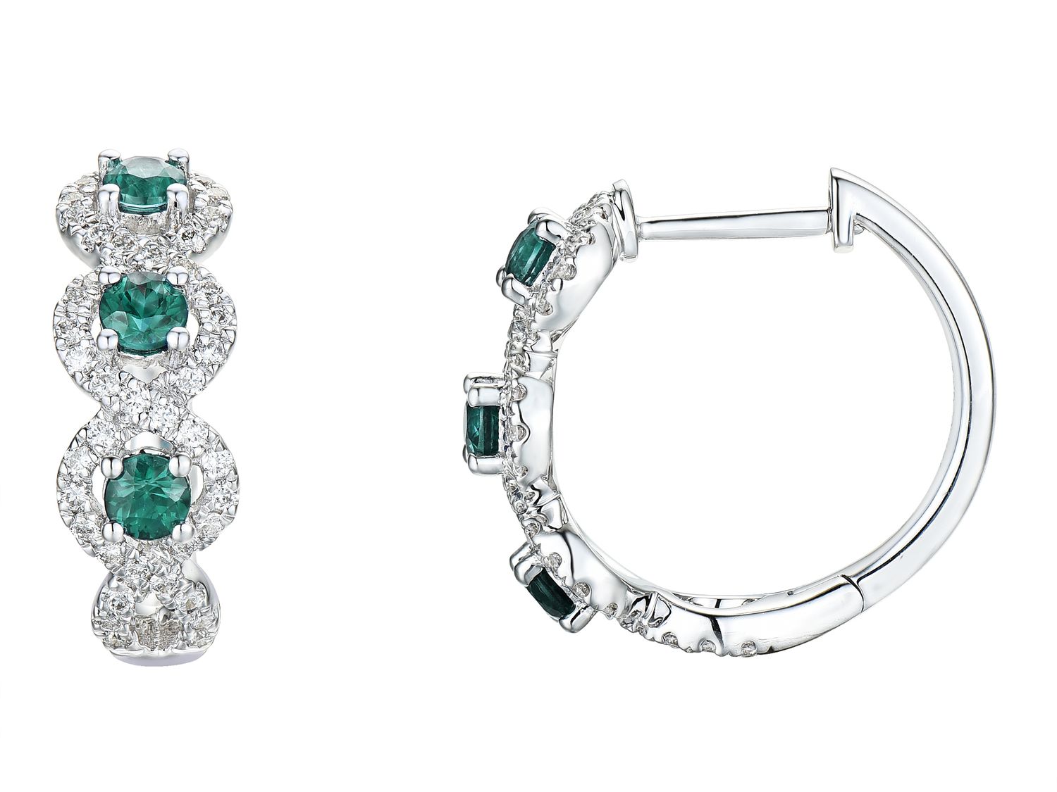 18KW EMER DIA EARRING