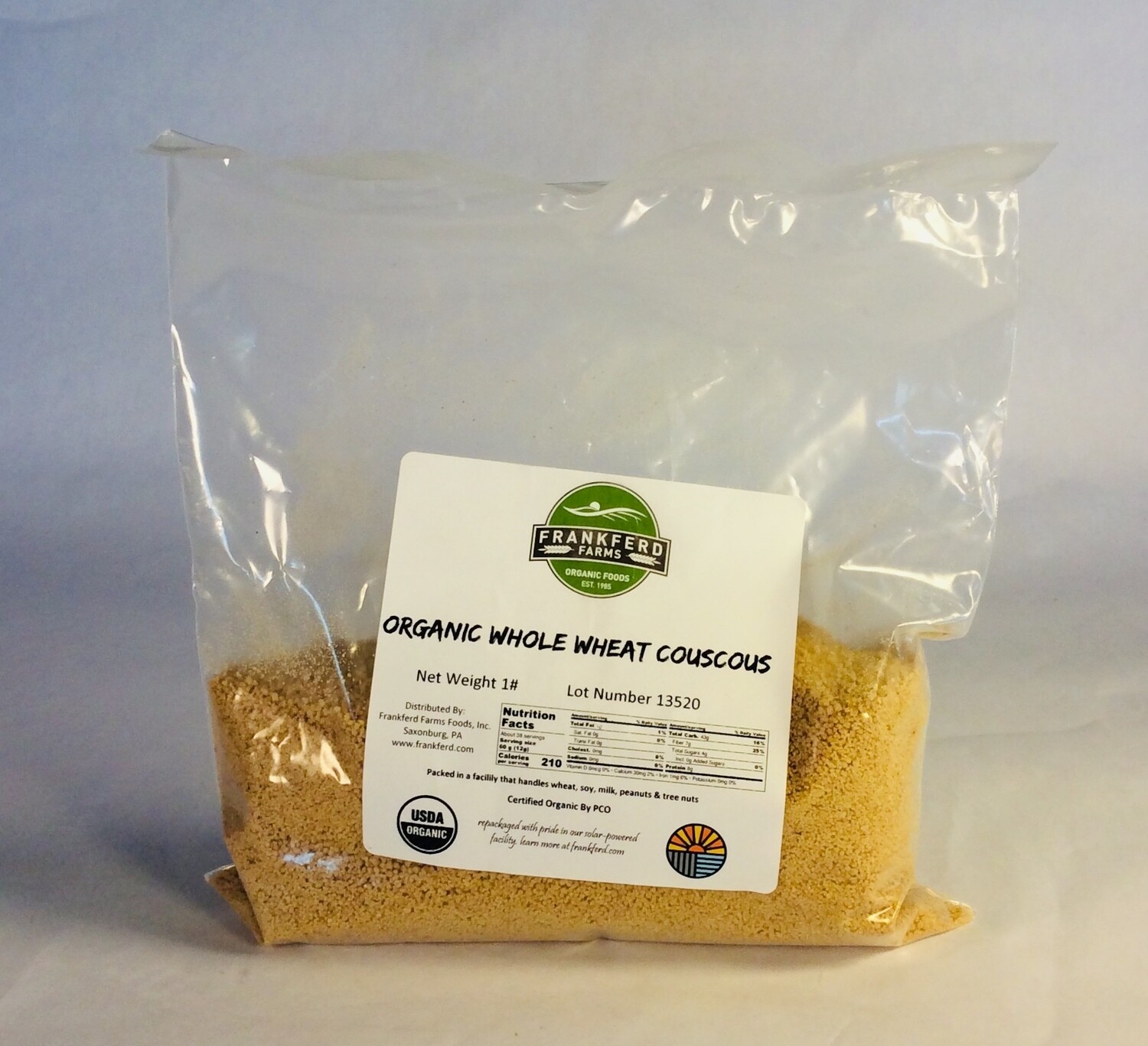 couscous, organic, whole wheat; Frankferd couscous, organic, whole wheat; Frankferd