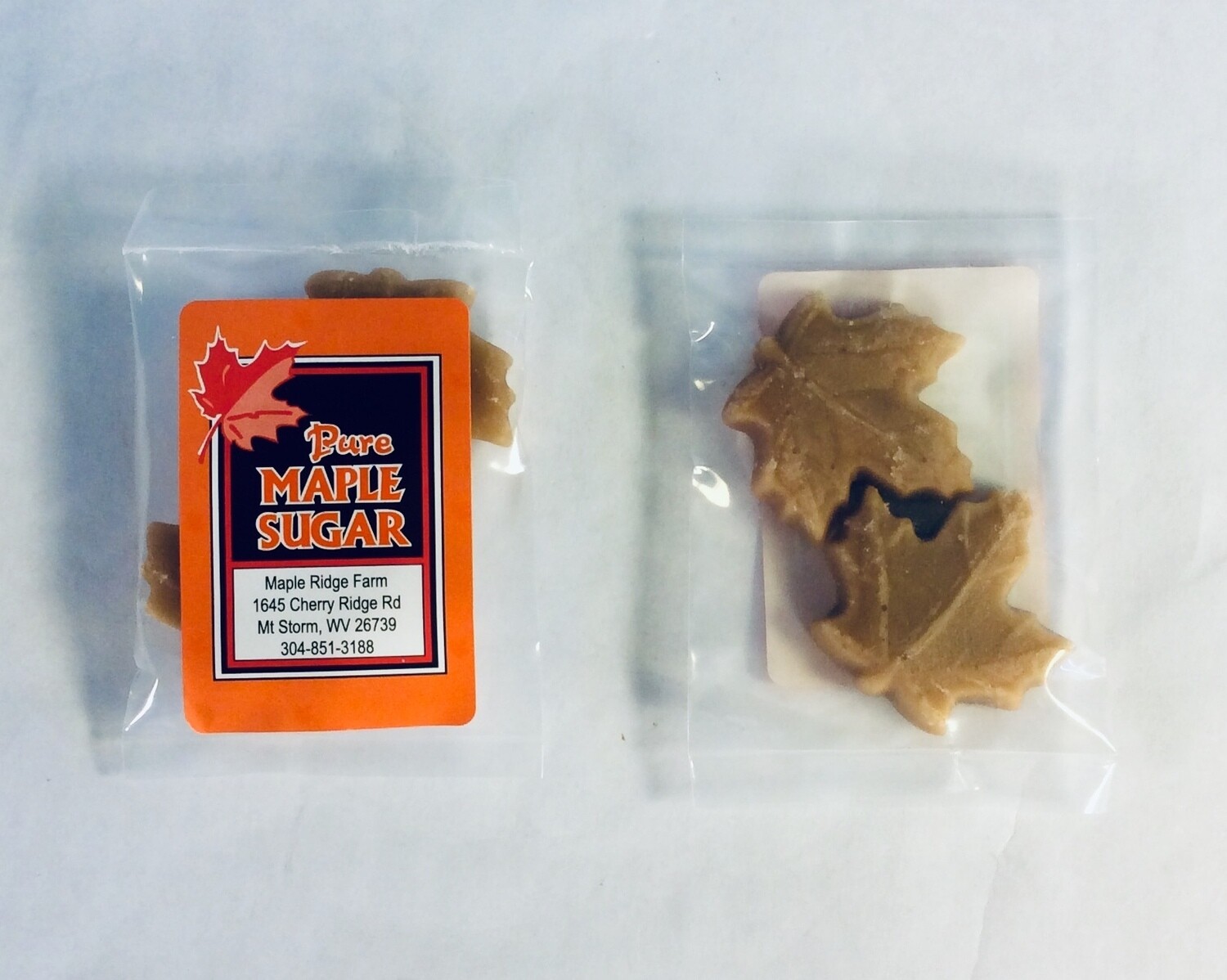 candy, maple sugar, leaves; 2 count ;Maple Ridge Farm candy, maple sugar, leaves; 2 count ;Maple Ridge Farm