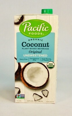 coconut milk, unsweetened, organic; 32oz; Pacific