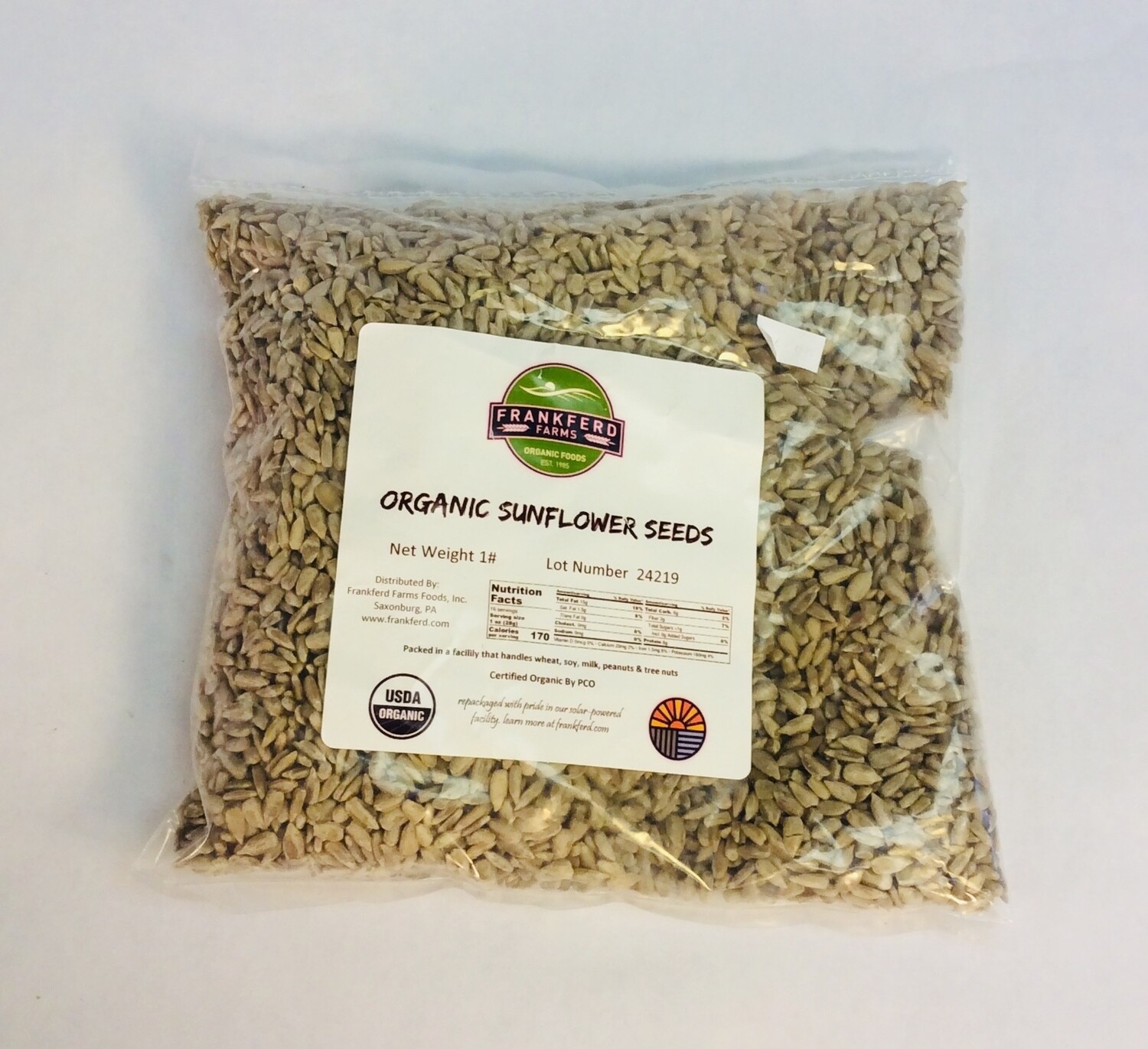 sunflower seeds, organic; 1 pound sunflower seeds, organic; 1 pound