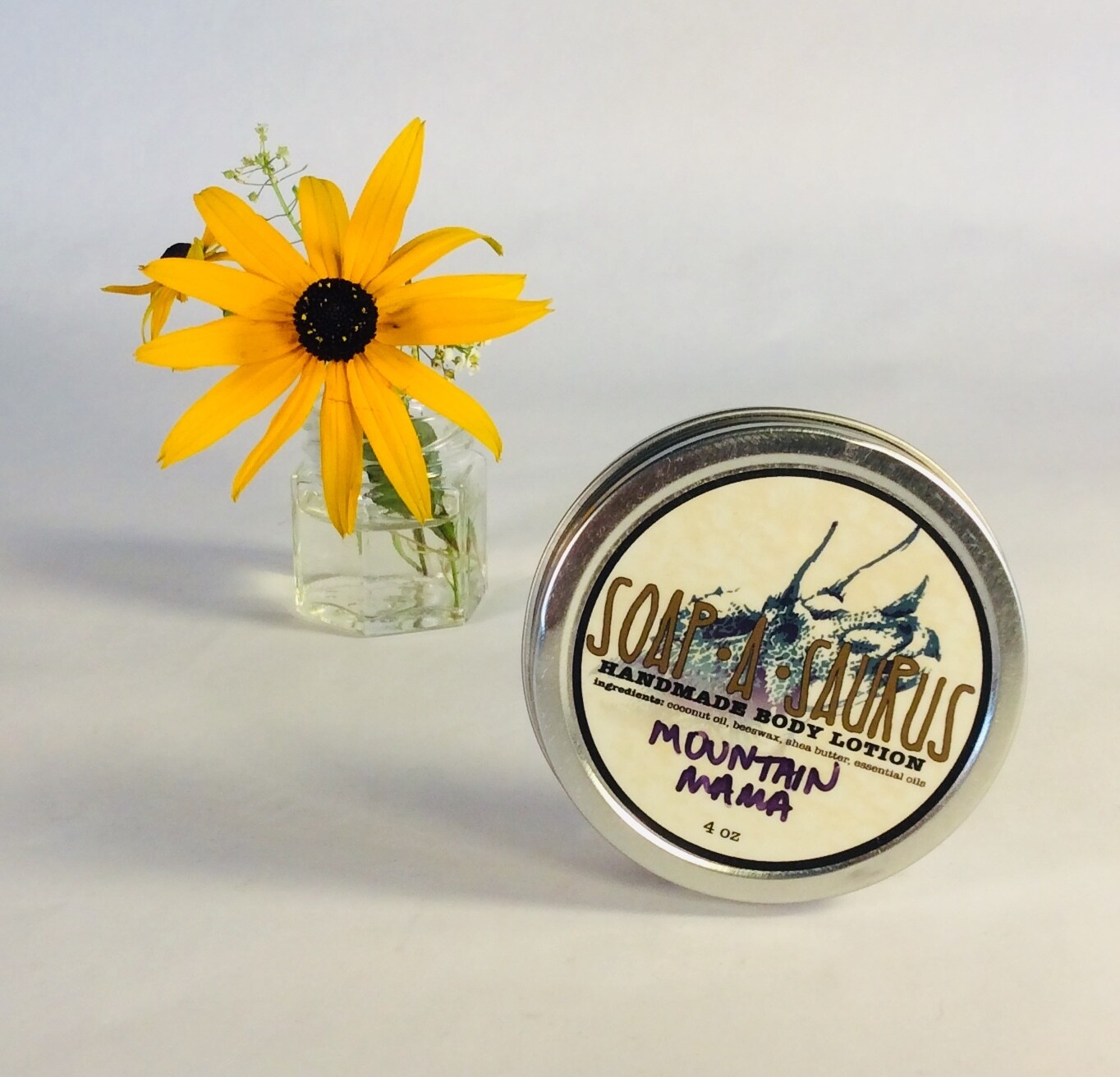 lotion, all-natural, handmade, Mountain Mama scent; Soap-A-Saurus; 4 oz lotion, all-natural, handmade, Mountain Mama scent; Soap-A-Saurus; 4 oz