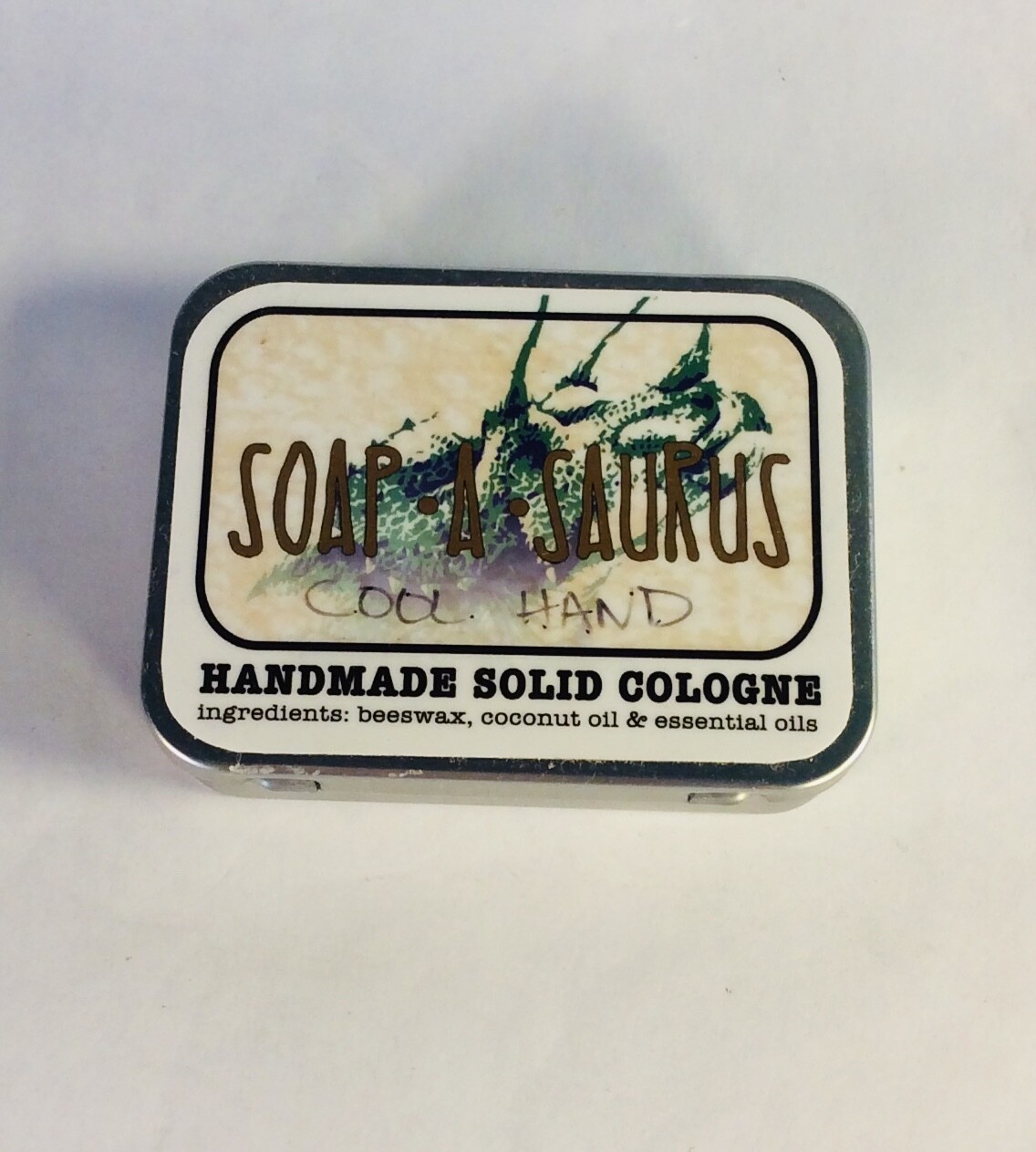 cologne, solid, all-natural, handmade, Cool Hand scent; Soap-A-Saurus; each cologne, solid, all-natural, handmade, Cool Hand scent; Soap-A-Saurus; each
