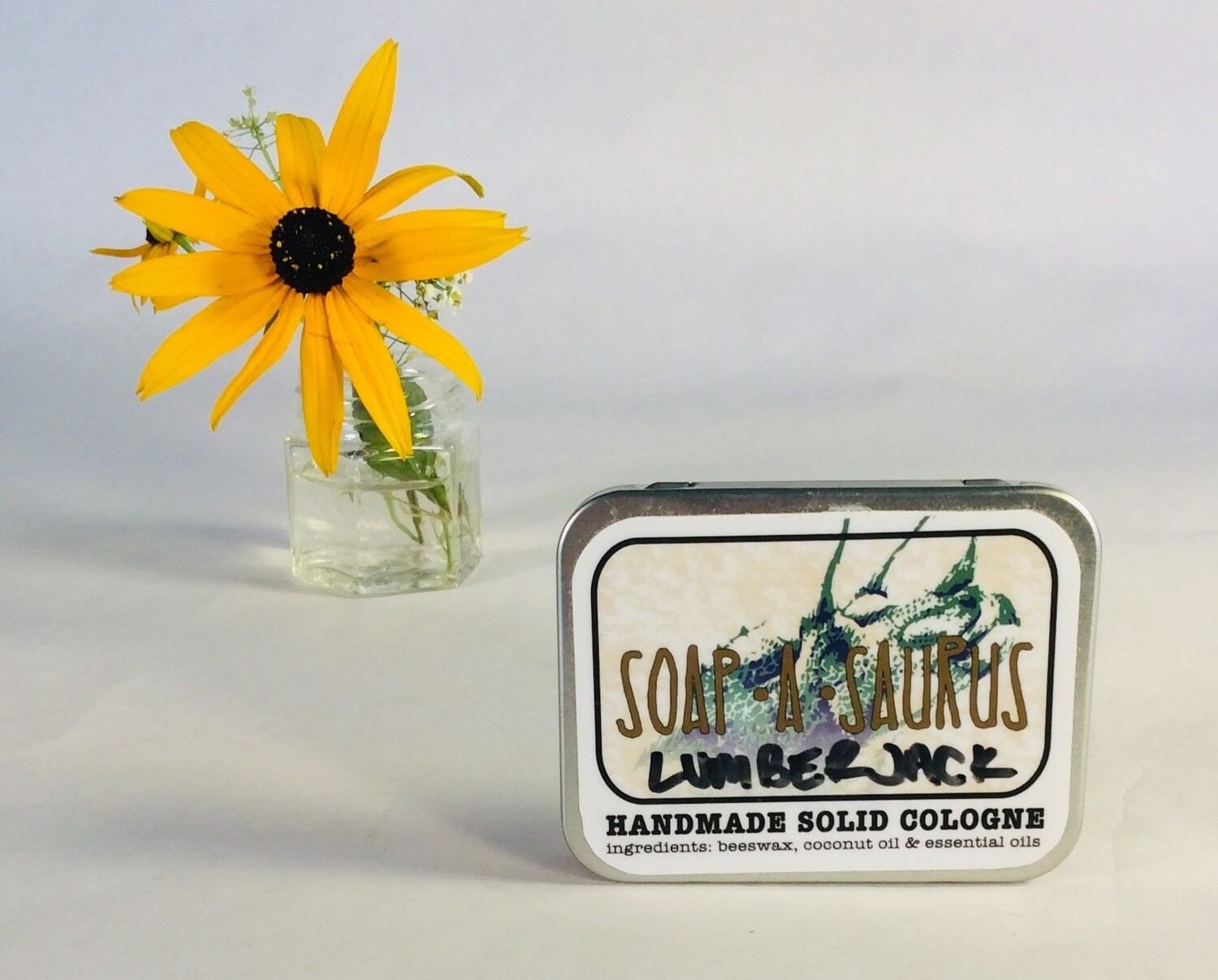 cologne, solid, all-natural, handmade, Lumberjack scent; Soap-A-Saurus; each cologne, solid, all-natural, handmade, Lumberjack scent; Soap-A-Saurus; each