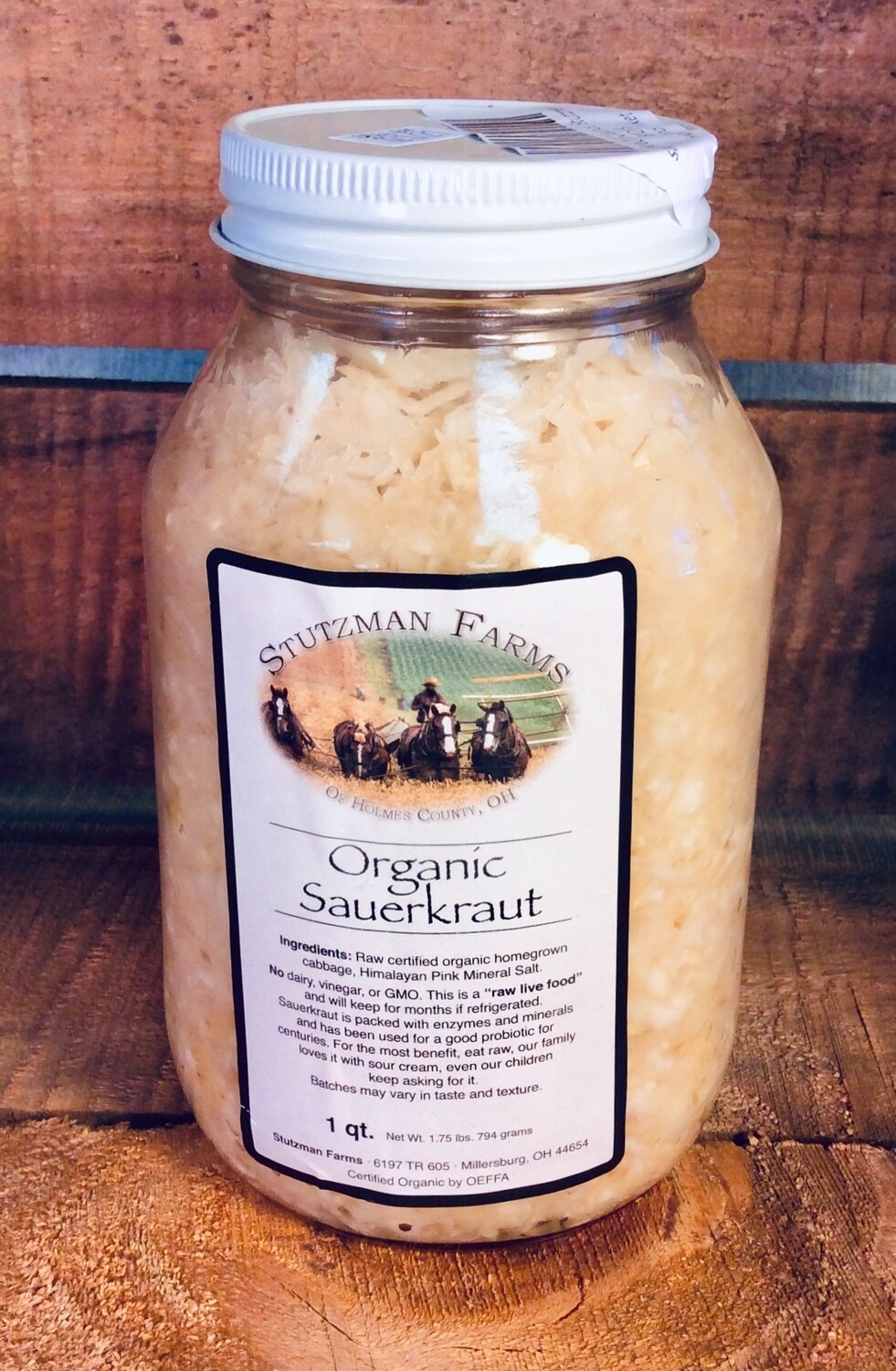 sauerkraut; 32 ounce; Stutzman sauerkraut; 32 ounce; Stutzman