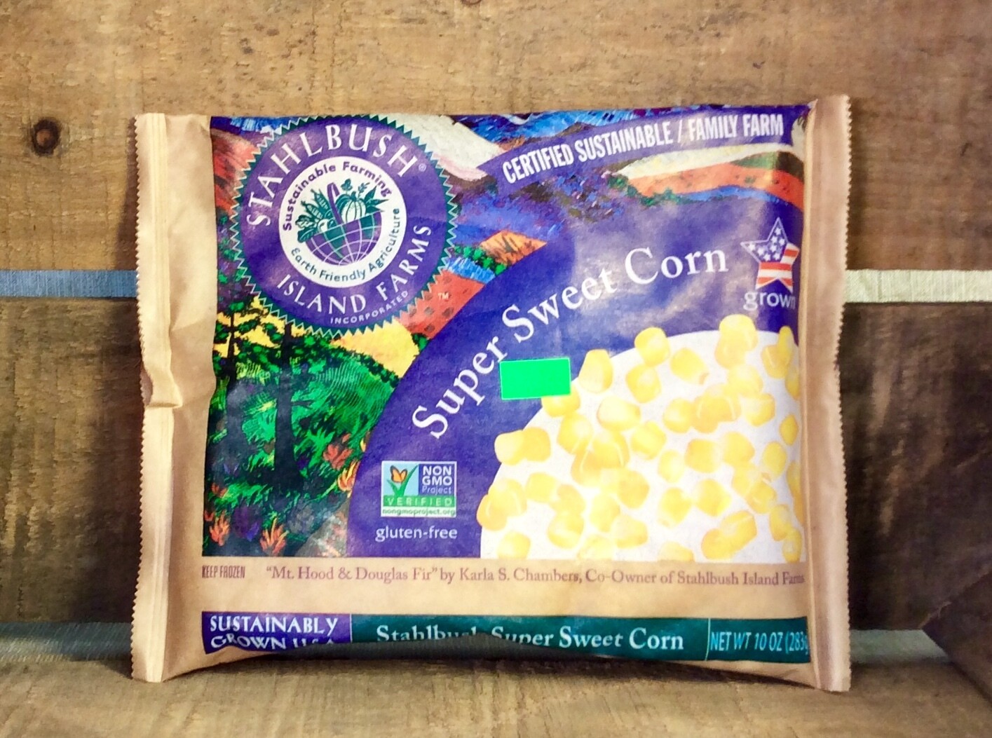 corn, sweet, frozen, 10oz;each; Stahlbush Farm