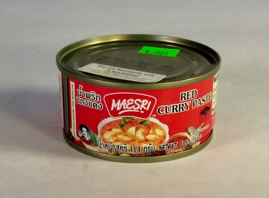 curry paste, red; 4 ounce; Maesri curry paste, red; 4 ounce; Maesri