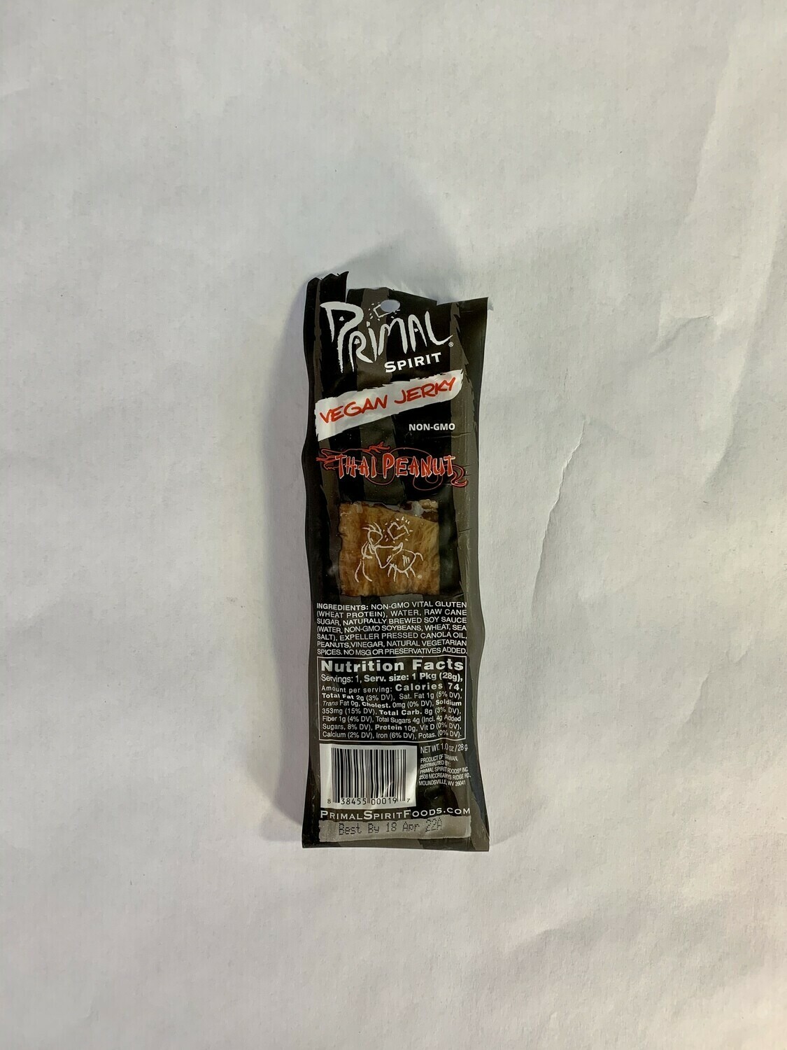 jerky, vegan, thai peanut; each; Primal Strips jerky, vegan, thai peanut; each; Primal Strips