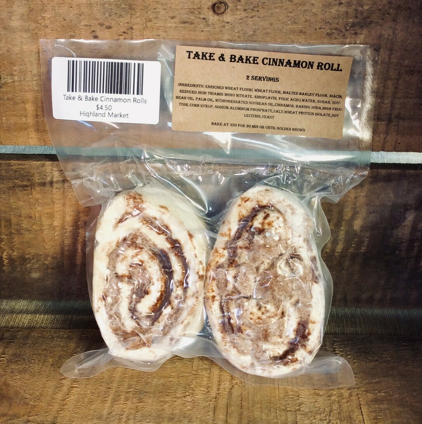 cinnamon rolls, take & bake; 2 pack; Highland Market cinnamon rolls, take & bake; 2 pack; Highland Market