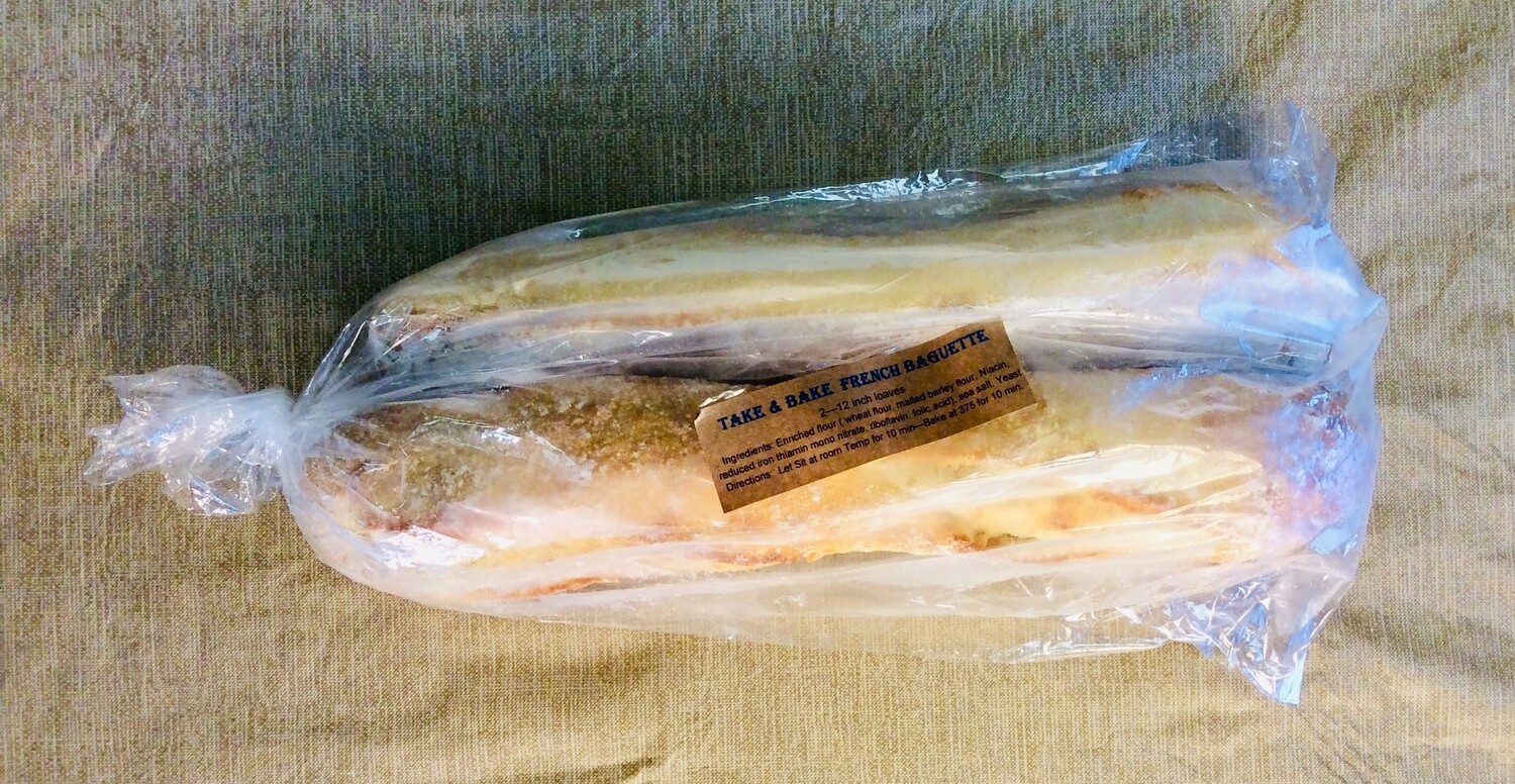 baguettes, take & bake, 2 loaves; HIghland Market baguettes, take & bake, 2 loaves; HIghland Market