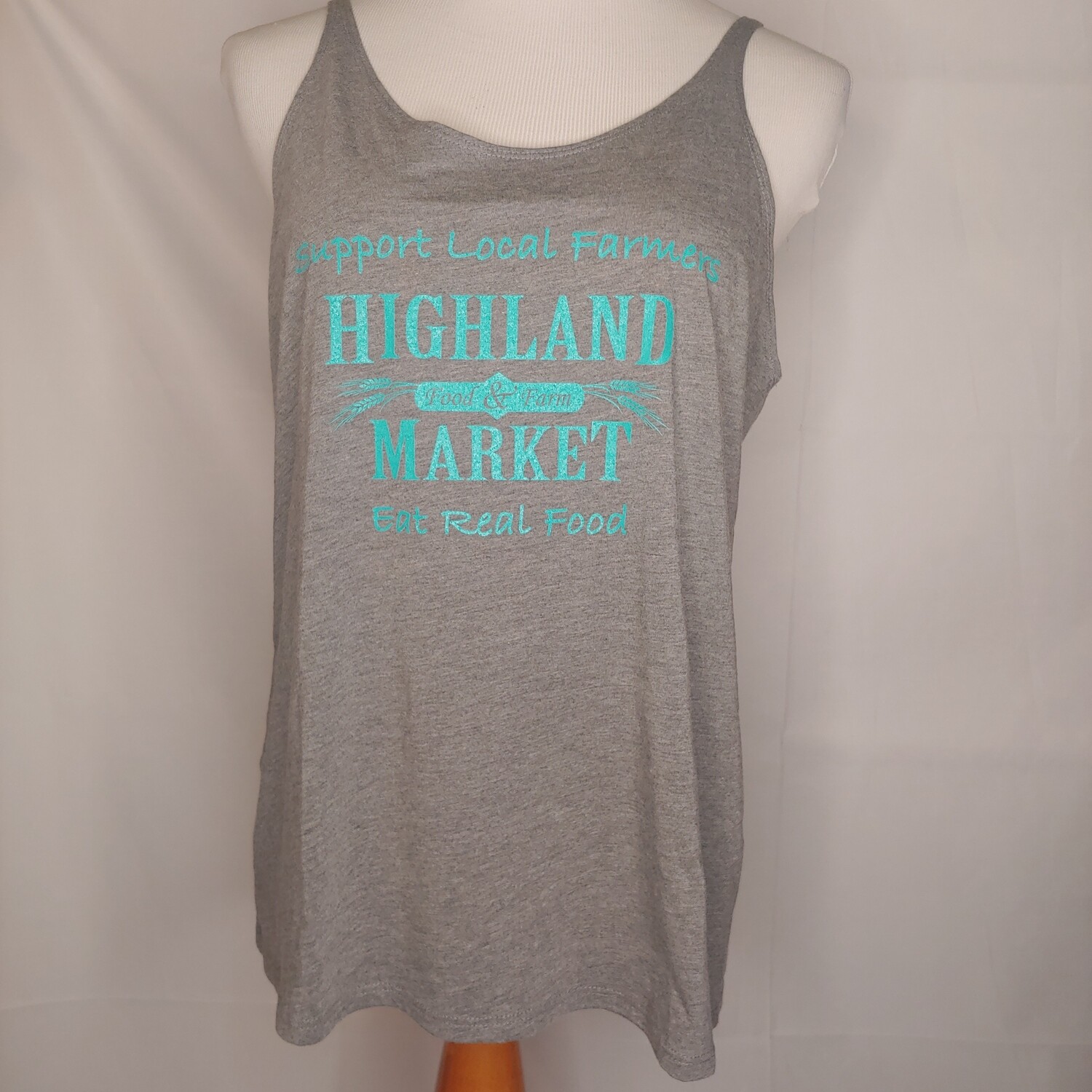 tank top, gray/turquoise; Highland Market tank top, gray/turquoise; Highland Market